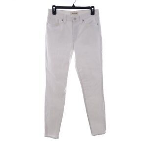 Madewell 9" High Riser Skinny Skinny White Cotton Blend Jeans Size 28
